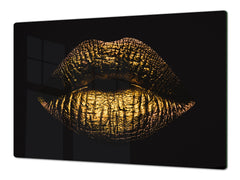 ENORMOUS  Tempered GLASS Chopping Board - Induction Cooktop Cover – SINGLE: 80 x 52 cm; DOUBLE: 40 x 52 cm; DD51 : Golden Gloss