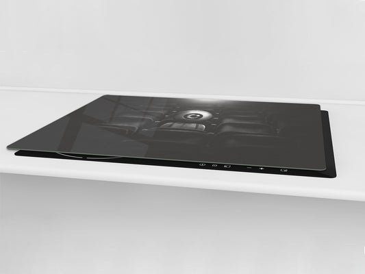 ENORMOUS  Tempered GLASS Chopping Board - Induction Cooktop Cover – SINGLE: 80 x 52 cm; DOUBLE: 40 x 52 cm; DD51 : Surreal Eye in the Audience