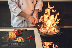 ENORMOUS  Tempered GLASS Chopping Board - Induction Cooktop Cover – SINGLE: 80 x 52 cm; DOUBLE: 40 x 52 cm; DD51 : Surreal Eye in the Audience