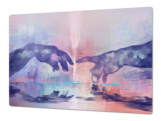 ENORMOUS  Tempered GLASS Chopping Board - Induction Cooktop Cover – SINGLE: 80 x 52 cm; DOUBLE: 40 x 52 cm; DD53 : Hands of Creation