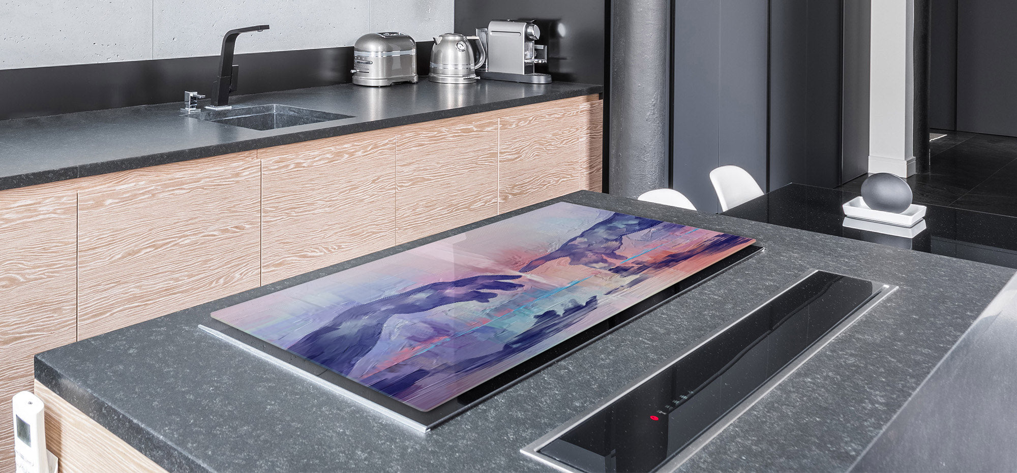 ENORMOUS  Tempered GLASS Chopping Board - Induction Cooktop Cover – SINGLE: 80 x 52 cm; DOUBLE: 40 x 52 cm; DD53 : Hands of Creation