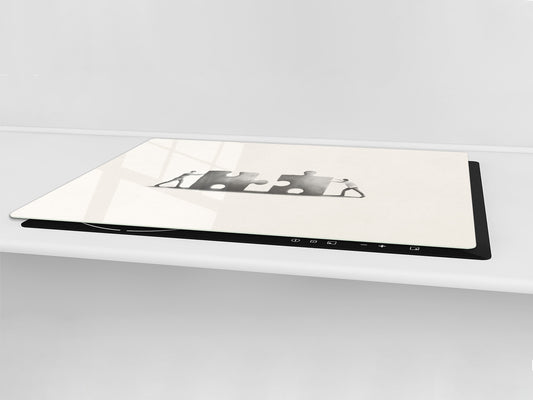 ENORMOUS  Tempered GLASS Chopping Board - Induction Cooktop Cover – SINGLE: 80 x 52 cm; DOUBLE: 40 x 52 cm; DD51 : Teamwork Puzzles