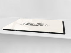 ENORMOUS  Tempered GLASS Chopping Board - Induction Cooktop Cover – SINGLE: 80 x 52 cm; DOUBLE: 40 x 52 cm; DD51 : Teamwork Puzzles