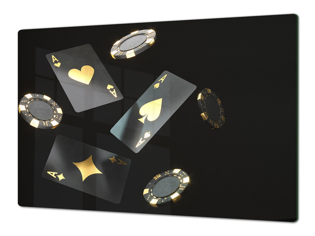ENORMOUS  Tempered GLASS Chopping Board - Induction Cooktop Cover – SINGLE: 80 x 52 cm; DOUBLE: 40 x 52 cm; DD52a : Night at the Casino 2