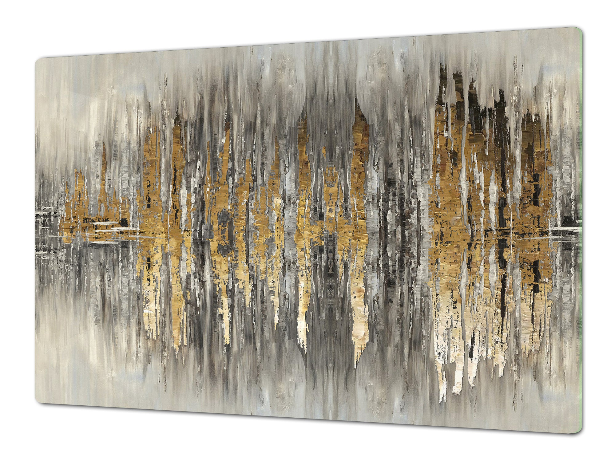 ENORMOUS  Tempered GLASS Chopping Board - Induction Cooktop Cover – SINGLE: 80 x 52 cm; DOUBLE: 40 x 52 cm; DD51 : Modern Golden Scratches