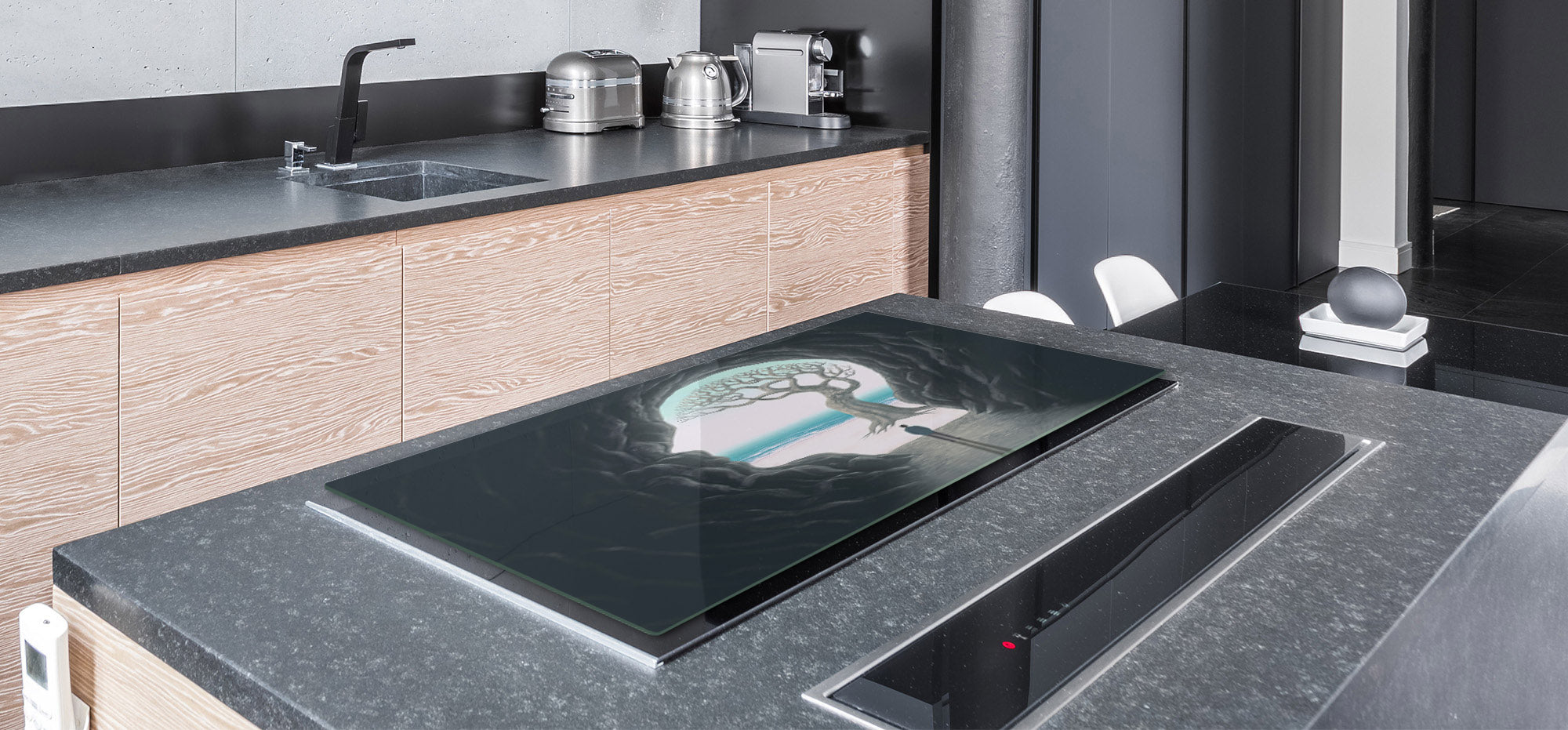 ENORMOUS  Tempered GLASS Chopping Board - Induction Cooktop Cover – SINGLE: 80 x 52 cm; DOUBLE: 40 x 52 cm; DD53 : Path to Enlightenment