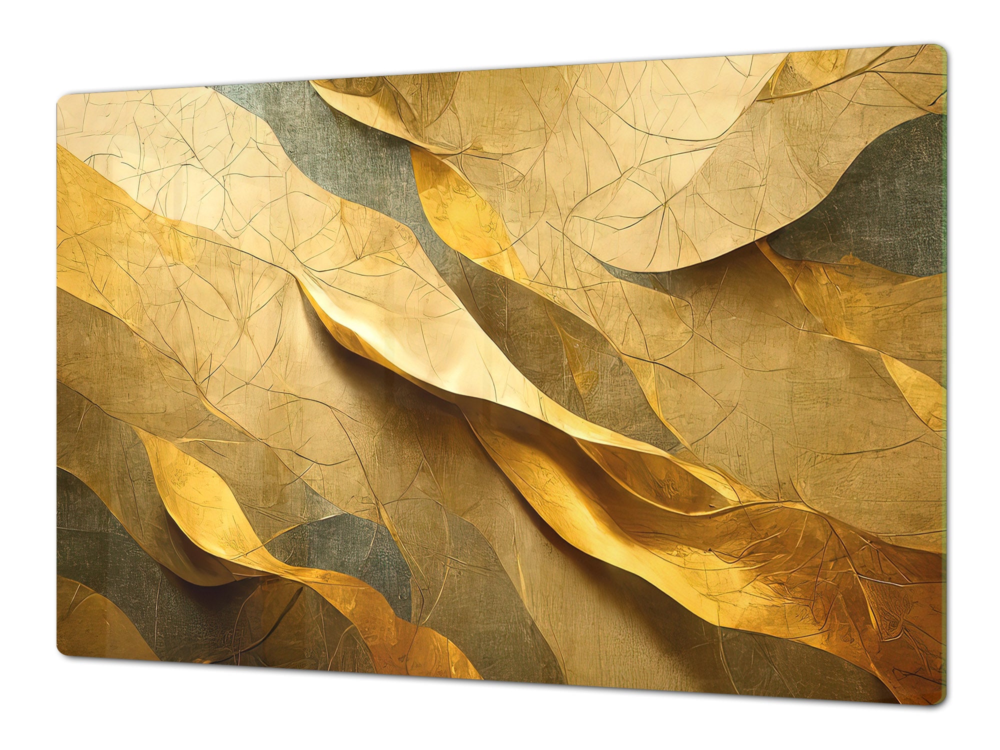 ENORMOUS  Tempered GLASS Chopping Board - Induction Cooktop Cover – SINGLE: 80 x 52 cm; DOUBLE: 40 x 52 cm; DD51 : Golden Structure