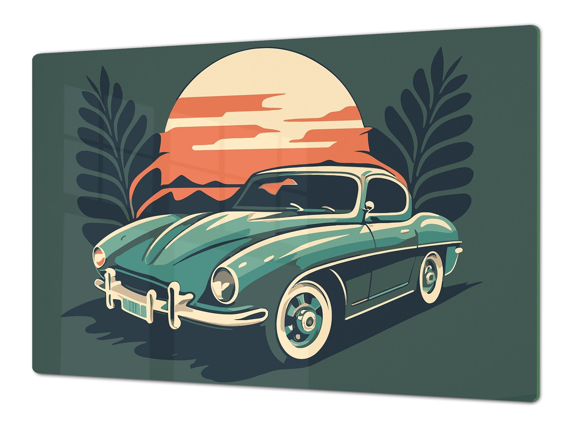 ENORMOUS  Tempered GLASS Chopping Board - Induction Cooktop Cover – SINGLE: 80 x 52 cm; DOUBLE: 40 x 52 cm; DD52a : Minimalist Oldschool Car