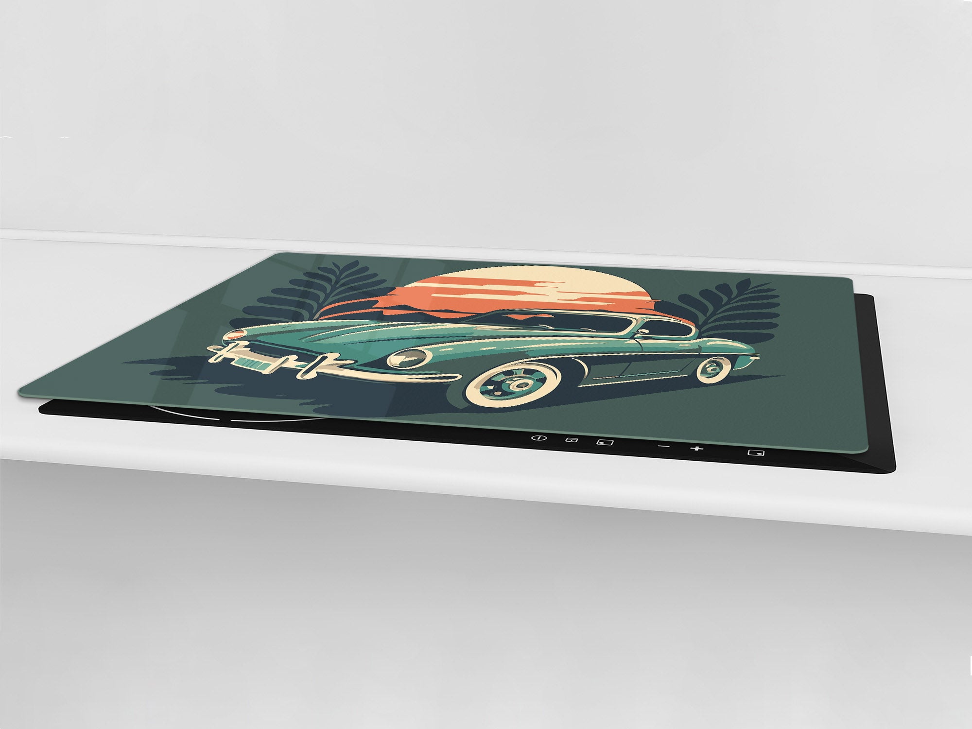 ENORMOUS  Tempered GLASS Chopping Board - Induction Cooktop Cover – SINGLE: 80 x 52 cm; DOUBLE: 40 x 52 cm; DD52a : Minimalist Oldschool Car