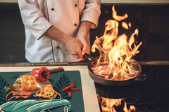 ENORMOUS  Tempered GLASS Chopping Board - Induction Cooktop Cover – SINGLE: 80 x 52 cm; DOUBLE: 40 x 52 cm; DD52a : Minimalist Oldschool Car