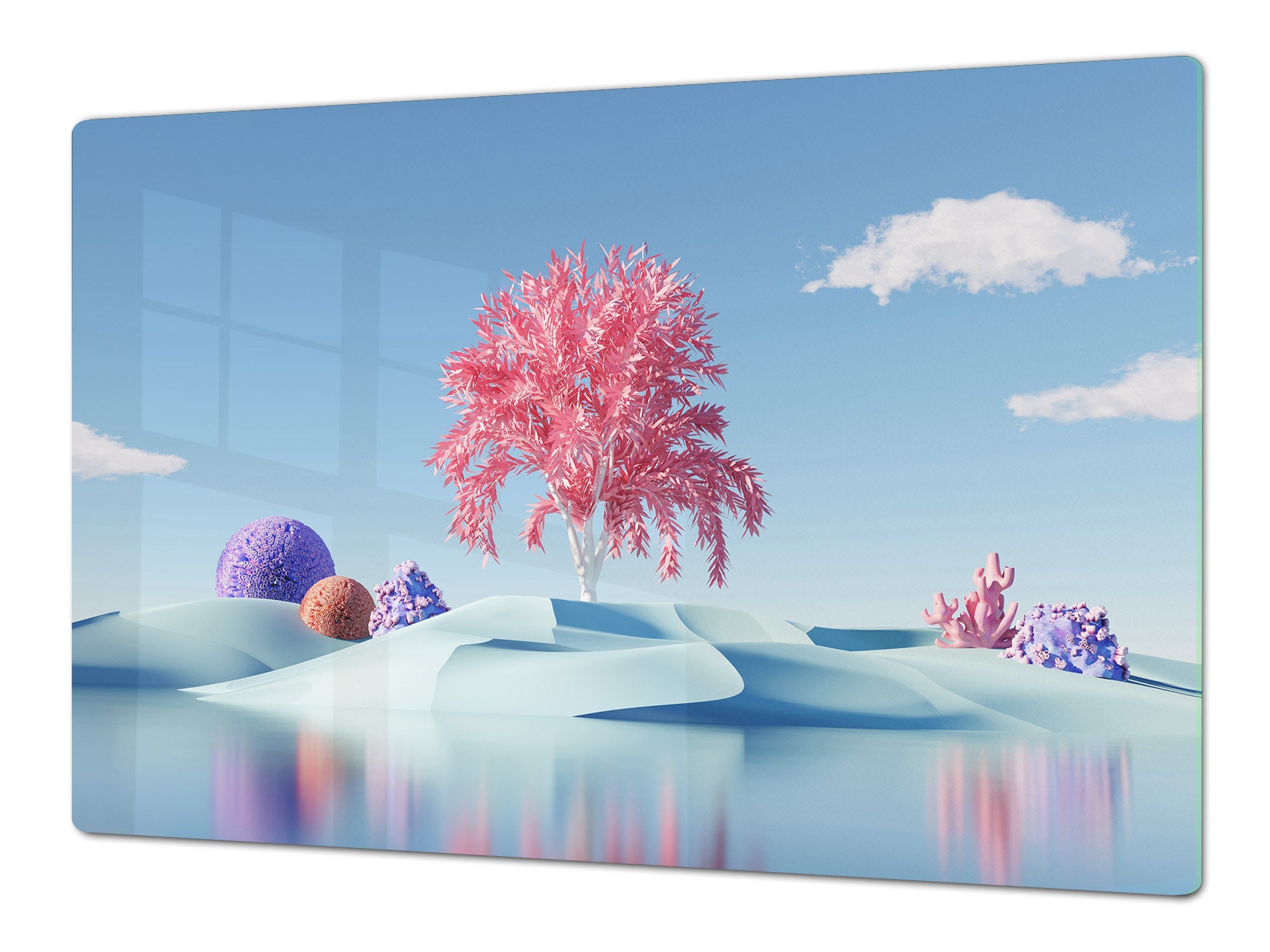 ENORMOUS  Tempered GLASS Chopping Board - Induction Cooktop Cover – SINGLE: 80 x 52 cm; DOUBLE: 40 x 52 cm; DD52a : 3D Abstract Flora