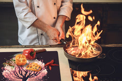 GIGANTE ASSE DA CUCINA e Copri-piano cottura a induzione; Serie di alimenti DD16: Cibo africano