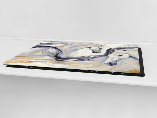 ENORMOUS  Tempered GLASS Chopping Board - Induction Cooktop Cover – SINGLE: 80 x 52 cm; DOUBLE: 40 x 52 cm; DD53 : Dance of Horses