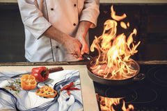 ENORMOUS  Tempered GLASS Chopping Board - Induction Cooktop Cover – SINGLE: 80 x 52 cm; DOUBLE: 40 x 52 cm; DD53 : Dance of Horses