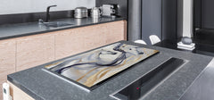 ENORMOUS  Tempered GLASS Chopping Board - Induction Cooktop Cover – SINGLE: 80 x 52 cm; DOUBLE: 40 x 52 cm; DD53 : Dance of Horses