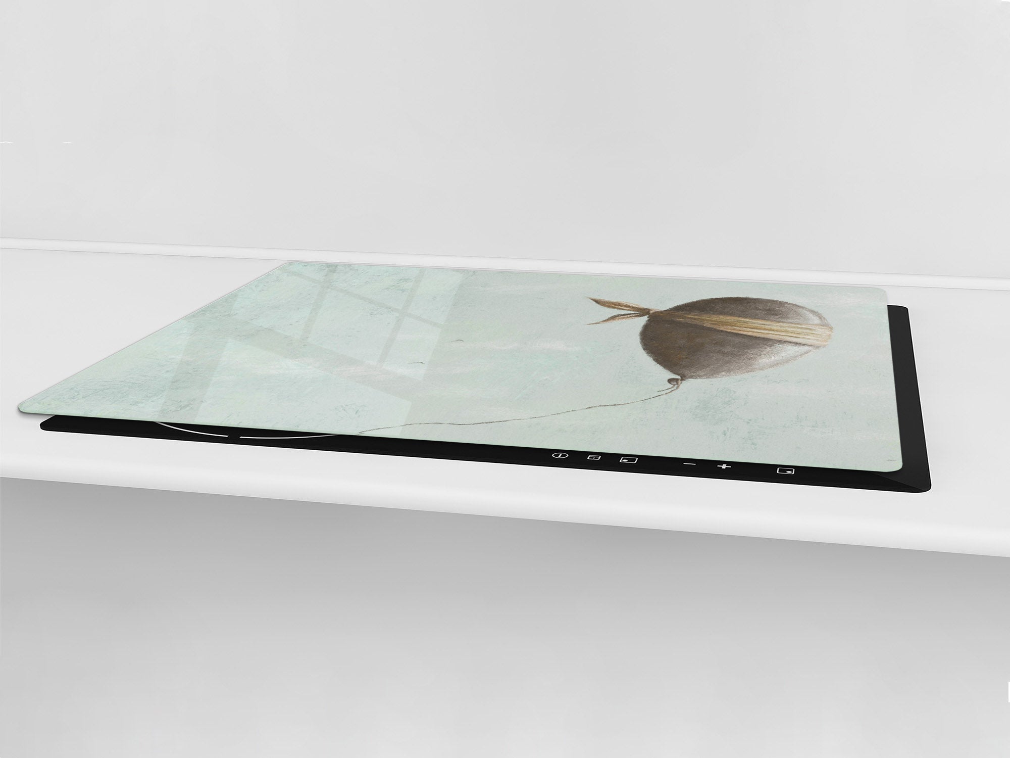 ENORMOUS  Tempered GLASS Chopping Board - Induction Cooktop Cover – SINGLE: 80 x 52 cm; DOUBLE: 40 x 52 cm; DD51 : Blind Balloon in the Sky