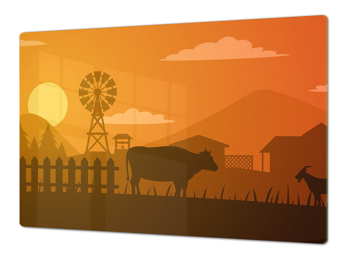 ENORMOUS  Tempered GLASS Chopping Board - Induction Cooktop Cover – SINGLE: 80 x 52 cm; DOUBLE: 40 x 52 cm; DD52a : Aesthetic Ranch