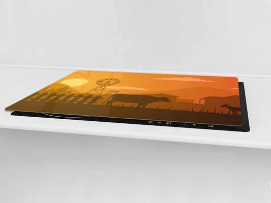 ENORMOUS  Tempered GLASS Chopping Board - Induction Cooktop Cover – SINGLE: 80 x 52 cm; DOUBLE: 40 x 52 cm; DD52a : Aesthetic Ranch