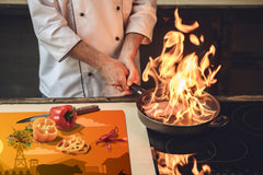 ENORMOUS  Tempered GLASS Chopping Board - Induction Cooktop Cover – SINGLE: 80 x 52 cm; DOUBLE: 40 x 52 cm; DD52a : Aesthetic Ranch