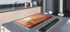 ENORMOUS  Tempered GLASS Chopping Board - Induction Cooktop Cover – SINGLE: 80 x 52 cm; DOUBLE: 40 x 52 cm; DD52a : Aesthetic Desert