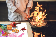 HUGE TEMPERED GLASS COOKTOP COVER – Glass Cutting Board and Worktop Saver – SINGLE: 80 x 52 cm (31,5” x 20,47”); DOUBLE: 40 x 52 cm (15,75” x 20,47”); DD46 Textures Series : Colourful background