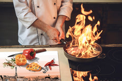 ENORMOUS  Tempered GLASS Chopping Board - Induction Cooktop Cover – SINGLE: 80 x 52 cm; DOUBLE: 40 x 52 cm; DD49 Miscellaneous series : Landscape of Paris