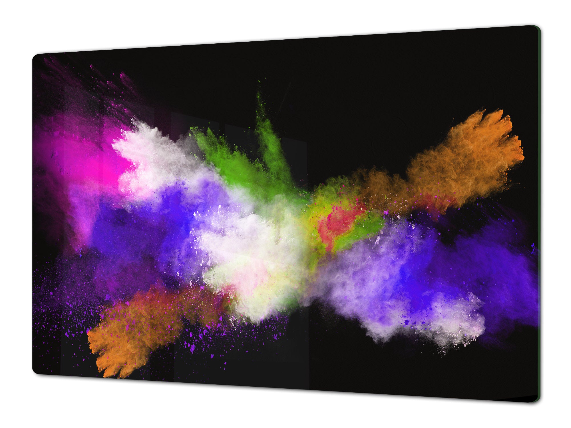 UNIQUE Tempered GLASS Kitchen Board – Impact & Scratch Resistant Cooktop cover – SINGLE: 80 x 52 cm; DOUBLE: 40 x 52 cm; DD45 Art Series : Colour explosion 3