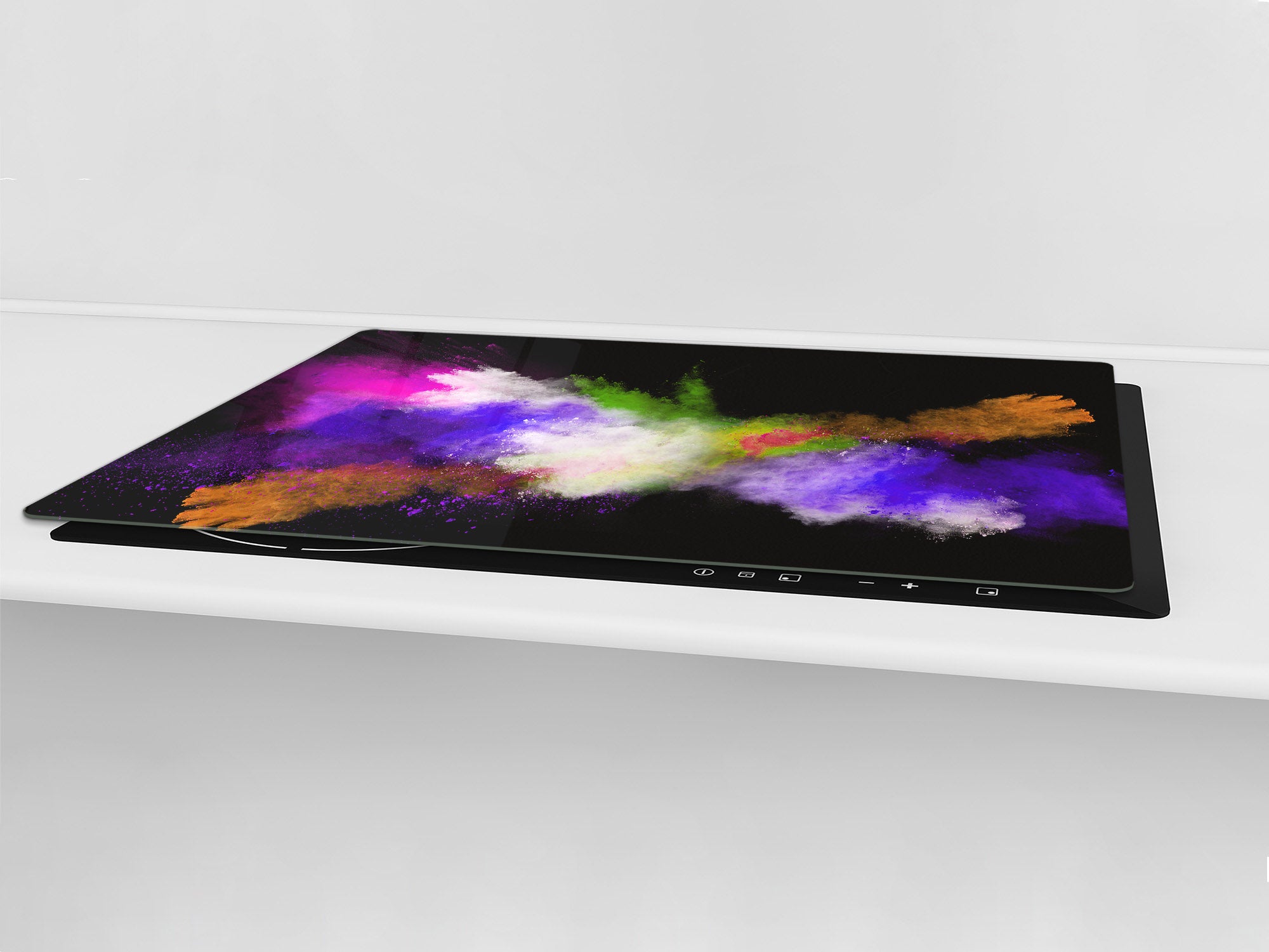 UNIQUE Tempered GLASS Kitchen Board – Impact & Scratch Resistant Cooktop cover – SINGLE: 80 x 52 cm; DOUBLE: 40 x 52 cm; DD45 Art Series : Colour explosion 3