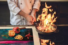 ENORMOUS  Tempered GLASS Chopping Board - Induction Cooktop Cover – SINGLE: 80 x 52 cm; DOUBLE: 40 x 52 cm; DD52a : Neon Night