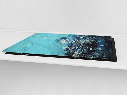 HUGE TEMPERED GLASS COOKTOP COVER – Glass Cutting Board and Worktop Saver – SINGLE: 80 x 52 cm (31,5” x 20,47”); DOUBLE: 40 x 52 cm (15,75” x 20,47”); DD46 Textures Series : Vintage texture