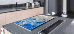 UNIQUE Tempered GLASS Kitchen Board – Impact & Scratch Resistant Cooktop cover – SINGLE: 80 x 52 cm; DOUBLE: 40 x 52 cm; DD45 Art Series : Paint explosion