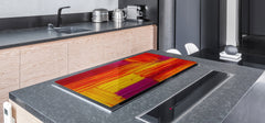 HUGE TEMPERED GLASS COOKTOP COVER – Glass Cutting Board and Worktop Saver – SINGLE: 80 x 52 cm (31,5” x 20,47”); DOUBLE: 40 x 52 cm (15,75” x 20,47”); DD46 Textures Series : Abstract colour texture