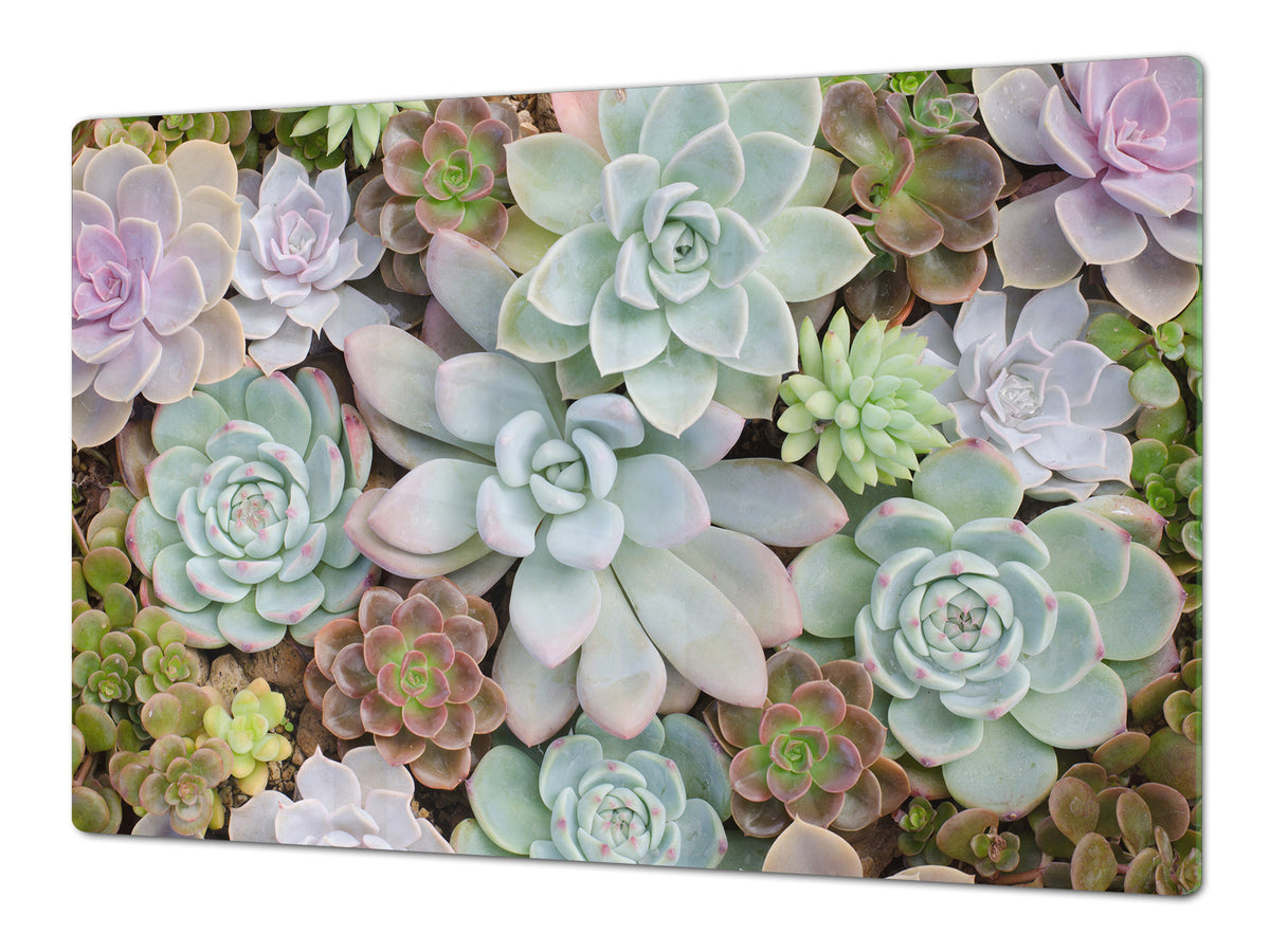 Gigantic Worktop saver and Pastry Board - Tempered GLASS Cutting Board - MEASURES: SINGLE: 80 x 52 cm; DOUBLE: 40 x 52 cm; DD44 Nature series : Rock garden 2