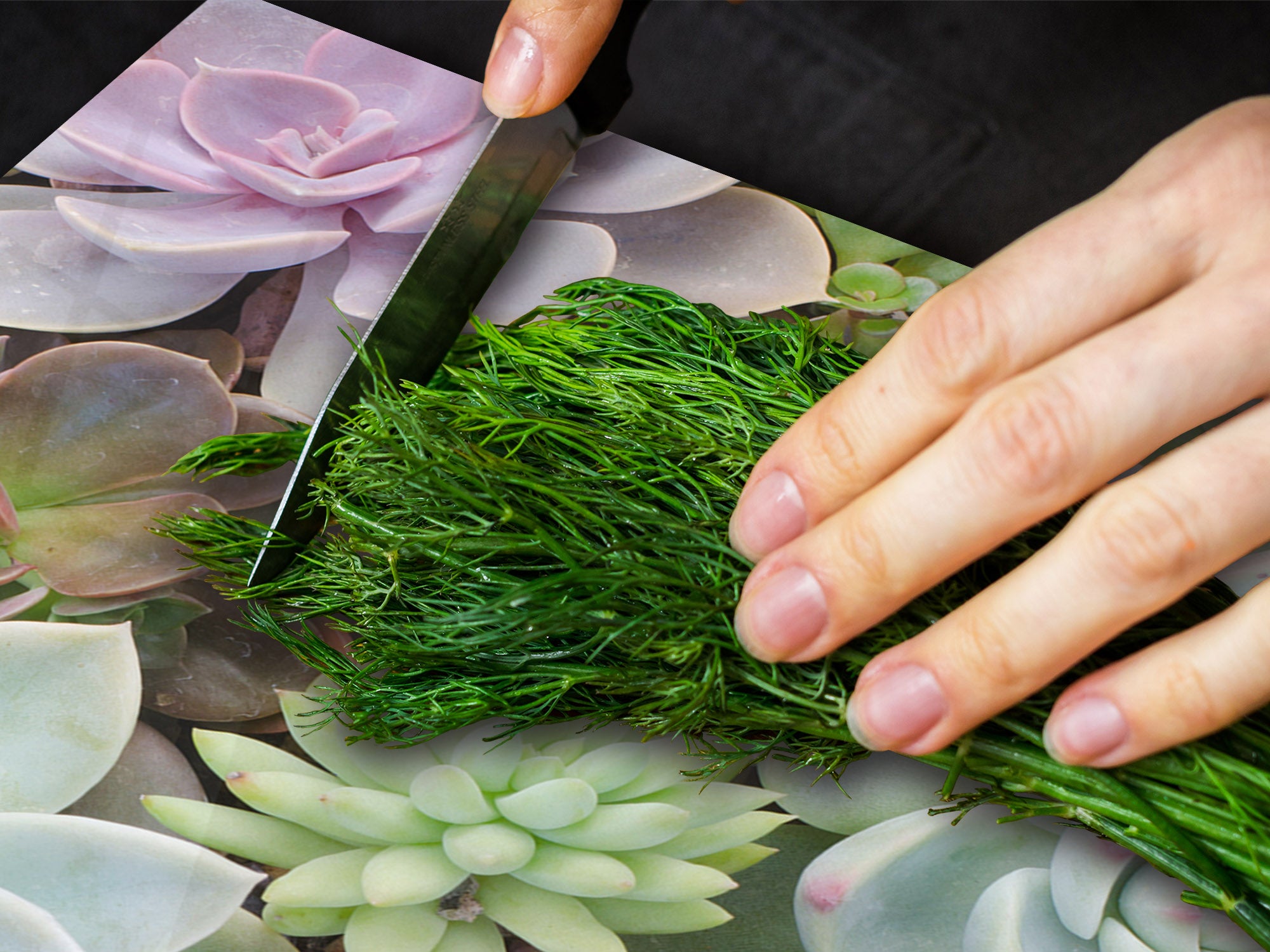 Gigantic Worktop saver and Pastry Board - Tempered GLASS Cutting Board - MEASURES: SINGLE: 80 x 52 cm; DOUBLE: 40 x 52 cm; DD44 Nature series : Rock garden 2