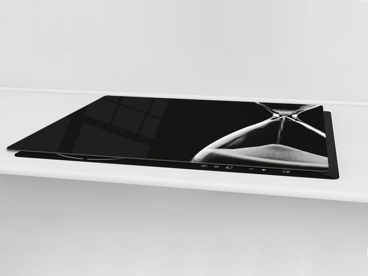 ENORMOUS  Tempered GLASS Chopping Board - Induction Cooktop Cover – SINGLE: 80 x 52 cm; DOUBLE: 40 x 52 cm; DD51 : Hourglass in the Void