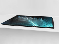 ENORMOUS  Tempered GLASS Chopping Board - Induction Cooktop Cover – SINGLE: 80 x 52 cm; DOUBLE: 40 x 52 cm; DD49 Miscellaneous series : Feather water drops