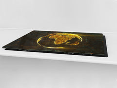 ENORMOUS  Tempered GLASS Chopping Board - Induction Cooktop Cover – SINGLE: 80 x 52 cm; DOUBLE: 40 x 52 cm; DD49 Miscellaneous series : Digital globe 1