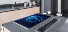 ENORMOUS  Tempered GLASS Chopping Board - Induction Cooktop Cover – SINGLE: 80 x 52 cm; DOUBLE: 40 x 52 cm; DD49 Miscellaneous series : Digital globe 2