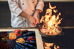 ENORMOUS  Tempered GLASS Chopping Board - Induction Cooktop Cover – SINGLE: 80 x 52 cm; DOUBLE: 40 x 52 cm; DD49 Miscellaneous series : Colour fireworks