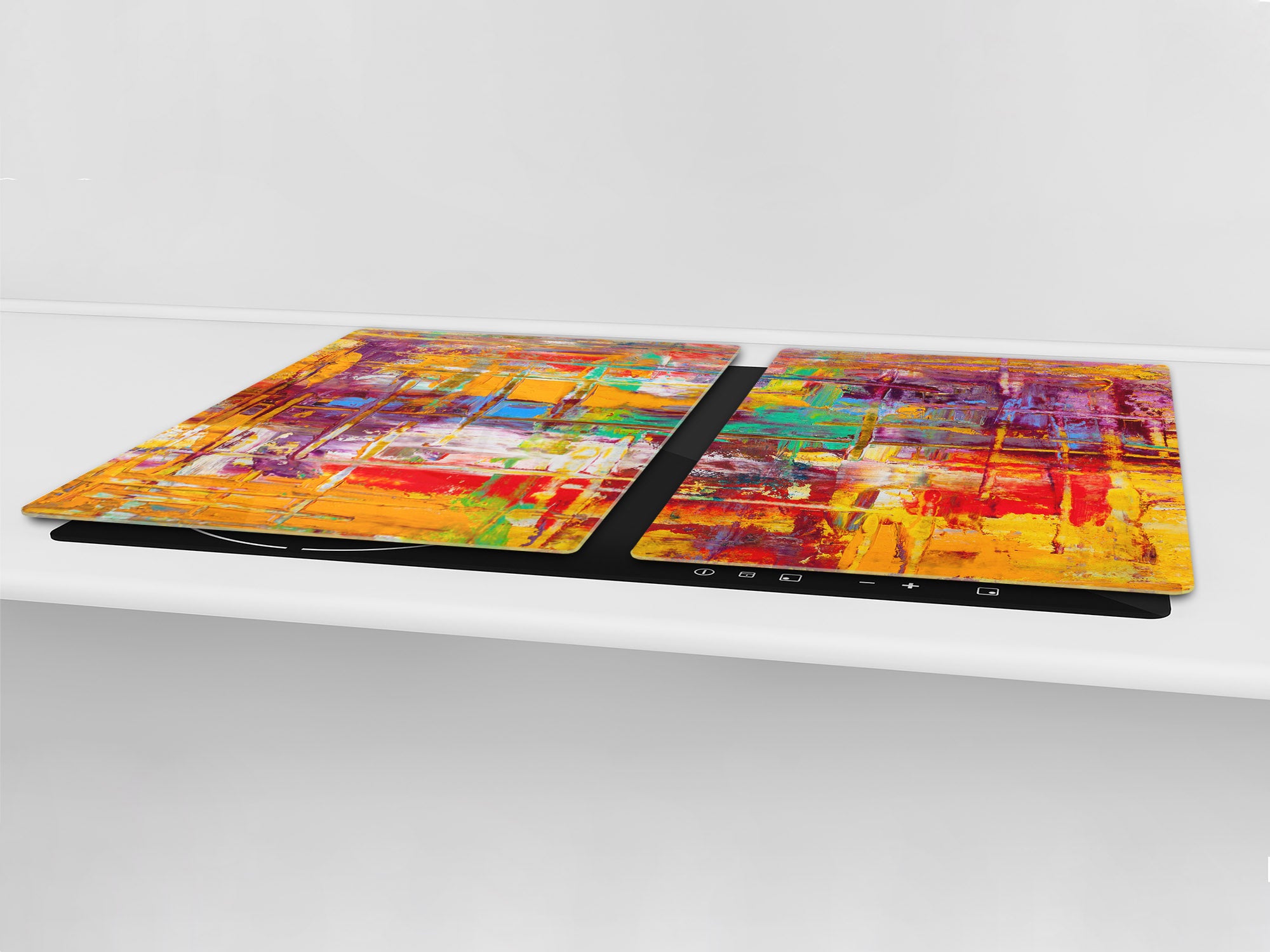 UNIQUE Tempered GLASS Kitchen Board – Impact & Scratch Resistant Cooktop cover – SINGLE: 80 x 52 cm; DOUBLE: 40 x 52 cm; DD45 Art Series : Abstract art background 2