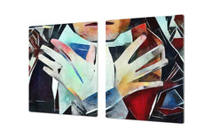 ENORMOUS  Tempered GLASS Chopping Board - Induction Cooktop Cover – SINGLE: 80 x 52 cm; DOUBLE: 40 x 52 cm; DD53 : Cubist Gestures
