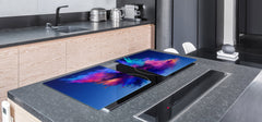 UNIQUE Tempered GLASS Kitchen Board – Impact & Scratch Resistant Cooktop cover – SINGLE: 80 x 52 cm; DOUBLE: 40 x 52 cm; DD45 Art Series : Colour explosion 2