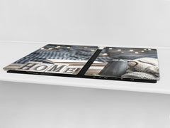 ENORMOUS  Tempered GLASS Chopping Board - Induction Cooktop Cover – SINGLE: 80 x 52 cm; DOUBLE: 40 x 52 cm; DD49 Miscellaneous series : Home