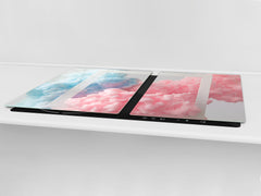 UNIQUE Tempered GLASS Kitchen Board – Impact & Scratch Resistant Cooktop cover – SINGLE: 80 x 52 cm; DOUBLE: 40 x 52 cm; DD45 Art Series : Minimal luxury 1