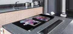 UNIQUE Tempered GLASS Kitchen Board – Impact & Scratch Resistant Cooktop cover – SINGLE: 80 x 52 cm; DOUBLE: 40 x 52 cm; DD45 Art Series : Minimal luxury 2
