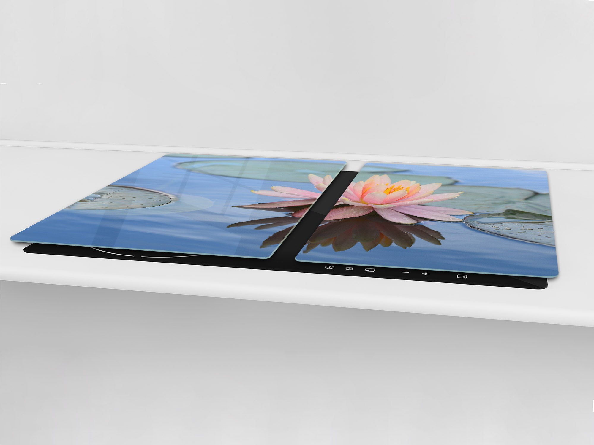 Gigantic Worktop saver and Pastry Board - Tempered GLASS Cutting Board - MEASURES: SINGLE: 80 x 52 cm; DOUBLE: 40 x 52 cm; DD44 Nature series : Beautiful water lilly flower 1