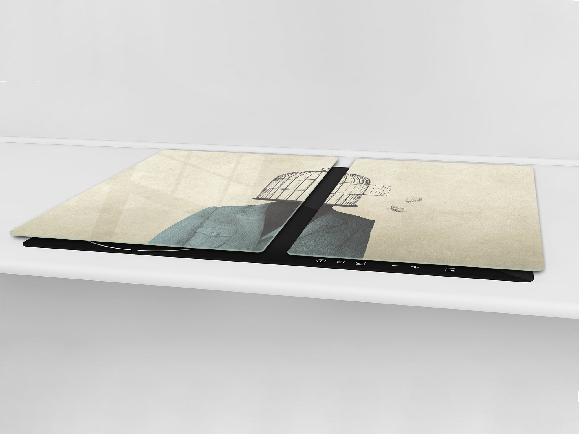 ENORMOUS  Tempered GLASS Chopping Board - Induction Cooktop Cover – SINGLE: 80 x 52 cm; DOUBLE: 40 x 52 cm; DD53 : An Illusion of Freedom