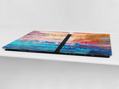 UNIQUE Tempered GLASS Kitchen Board – Impact & Scratch Resistant Cooktop cover – SINGLE: 80 x 52 cm; DOUBLE: 40 x 52 cm; DD45 Art Series : Abstract art background 7