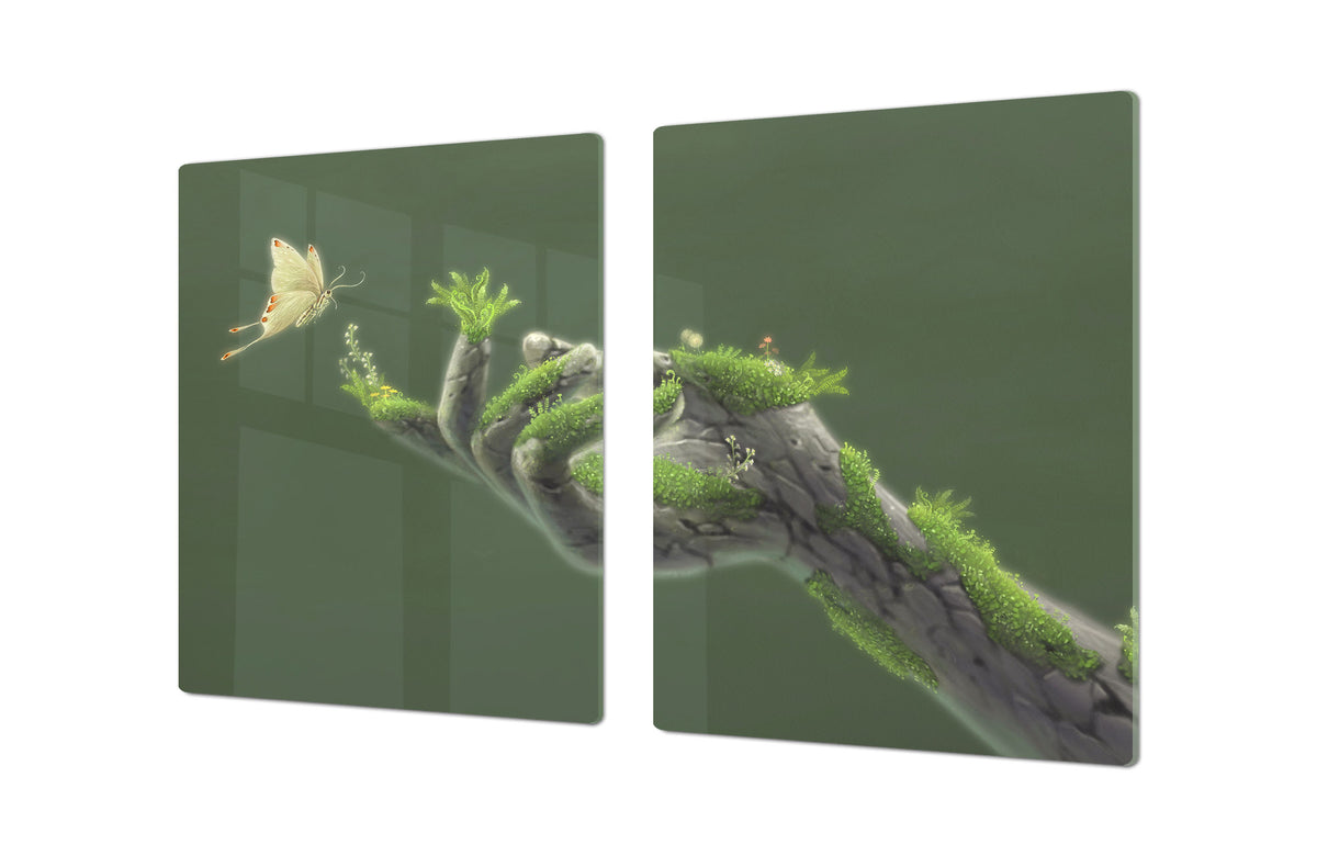 ENORMOUS  Tempered GLASS Chopping Board - Induction Cooktop Cover – SINGLE: 80 x 52 cm; DOUBLE: 40 x 52 cm; DD51 : Freedom of Wilderness