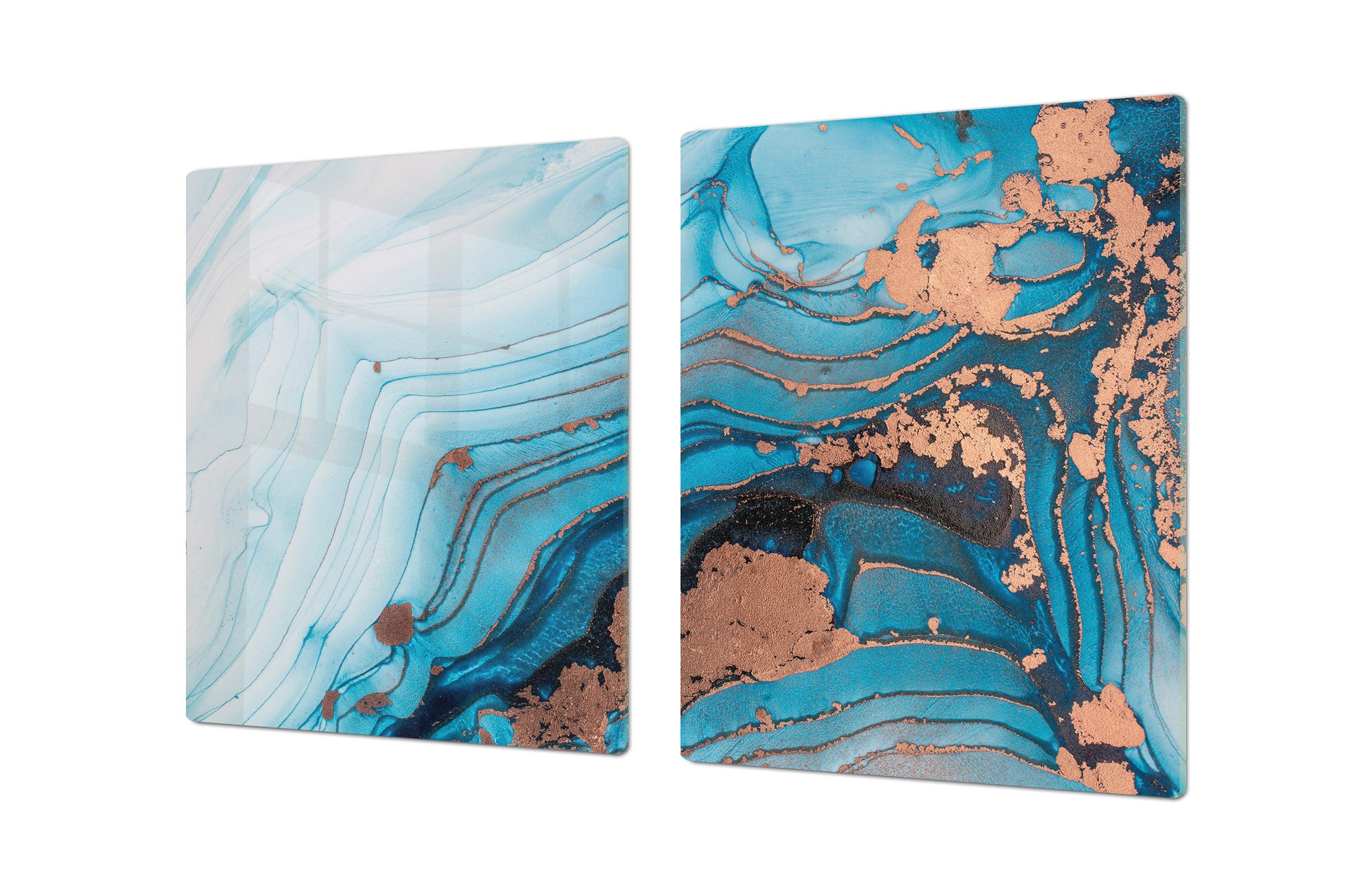 UNIQUE Tempered GLASS Kitchen Board – Impact & Scratch Resistant Cooktop cover – SINGLE: 80 x 52 cm; DOUBLE: 40 x 52 cm; DD45 Art Series : Liquid colours 3